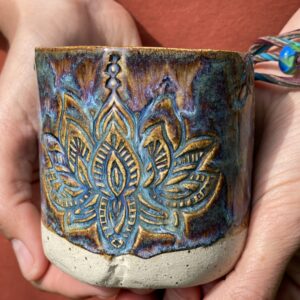 Rituale & Achtsamkeit - besondere Teezeremonien Keramik Tasse magic blau