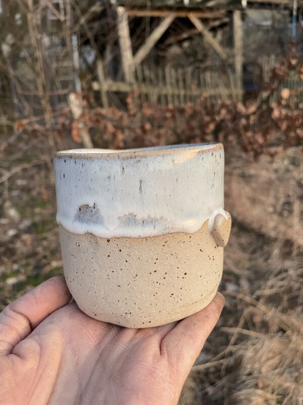 Becher Herz getöpfert handgemacht Keramik weiß landhaus boho Geschenk Frau